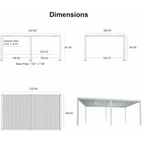 Louvered Pergola Modern White Pergola with Adjustable Roof for Deck Backyard Garden