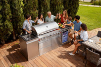 82-Inch 6-Burner Gas Grill 85,000 BTU Outdoor Kitchen Barbecue | Stainless Steel Grill Island with Sink, Storage Cabinets, and Wine Refrigerator,Backyard, Patio, Lawn, Silver