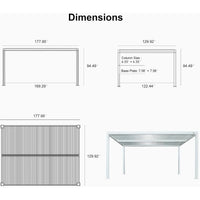 Louvered Pergola Modern White Pergola with Adjustable Roof for Deck Backyard Garden