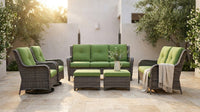 Patio Furniture Set 6-Piece Outdoor Patio Conversation Set with Green Cushions Lawn Furniture — Lifestyle