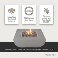 Westport 34 In. X 14 In. Grey round Concrete Propane Pit Table with Electronic Ignition Cover and Lava Rock — Results & Stats