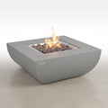 Concrete Fire Pit Table Built for Outdoor Gatherings, 34 Inch Round, Electronic Ignition, Lava Rock Included