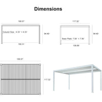 Louvered Pergola Modern White Pergola with Adjustable Roof for Deck Backyard Garden